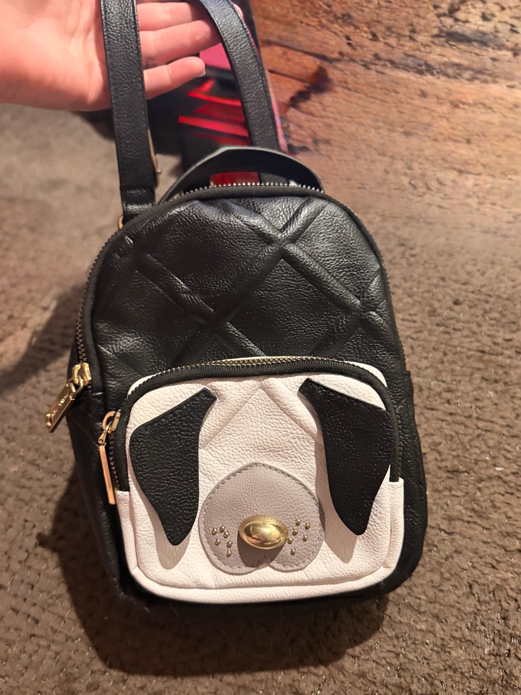 Betsey Johnson Pooch Pack With Pink Floral Lining Mini Backpack